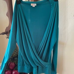 Teal Wrap Top